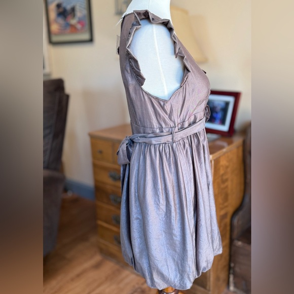 NWT Poetry Metallic Taupe Brown Dress - Picture 4 of 13